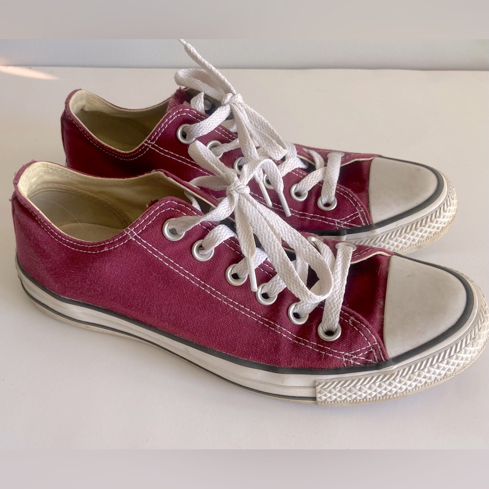 Converse Classic Burgundy and White Sneakers